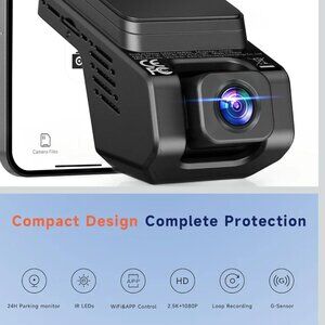 Dual dash camera with car charger and 32G microSD card